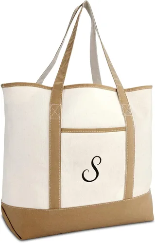 Vista 33 de DALIX Bolso de mano natural para mujer Bolsos de hombro Marrón con monograma Letra A - Z K