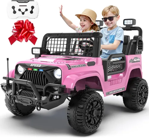 Vista 13 de Auto para niños, auto eléctrico XL de 24 V de 2 plazas con control remoto, vehículo eléctrico a batería de 24 voltios con asiento grande de 20