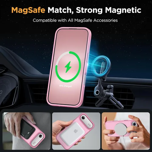 Vista 615 de Miracase - Funda magnética para iPhone 13 de 6.1 pulgadas (compatible con MagSafe) (con 2 protectores de pantalla), protección de grado militar
