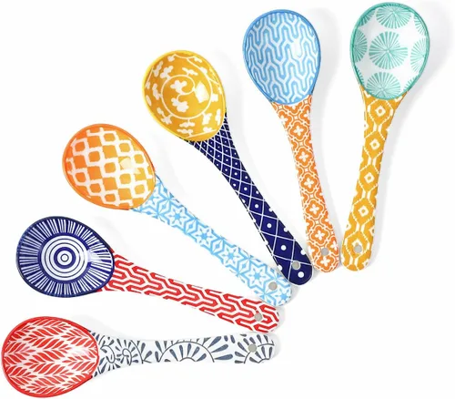 Vista 9 de Selamica cucharas de café de cerámica, cucharaditas de 5.2 pulgadas, juego de cucharas pequeñas para espresso, té, postre, agitación, aptas