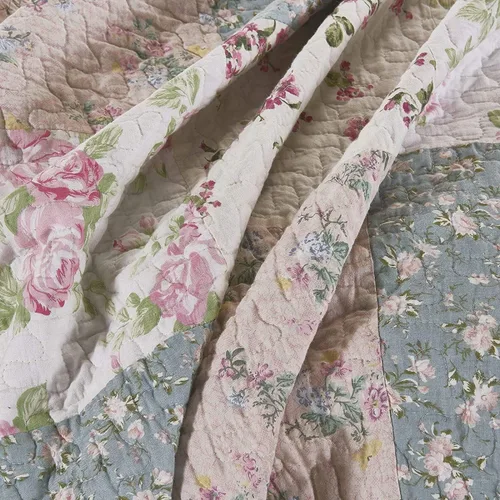 Vista 5 de Chemzoi Collection Jolie - Juego de edredón reversible de 3 piezas con diseño floral de jardín, vintage, lavado, 100% algodón, reversible, diseño