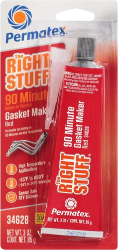 Permatex 34628 Right Stuff - Máquina de juntas de alta temperatura, 90 minutos, color rojo, 3 onzas