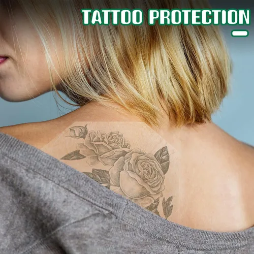 Vista 5 de 50 vendajes adhesivos transparentes impermeables transparentes para vendajes de película transparente, cinta elástica para tatuajes, natación, ducha
