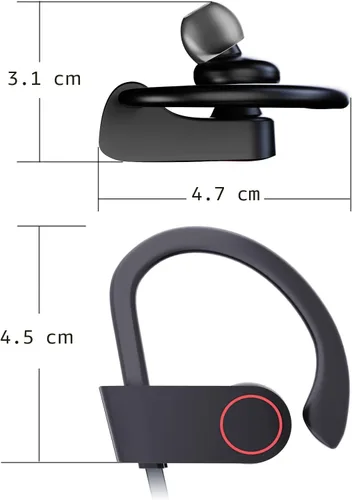 Vista 8 de JOYWISE Auriculares Inalámbricos Bluetooth 16H Tiempo de Reproducción Auriculares con Micrófono Estéreo Intrauditivos, IPX7 Impermeables Deportivos