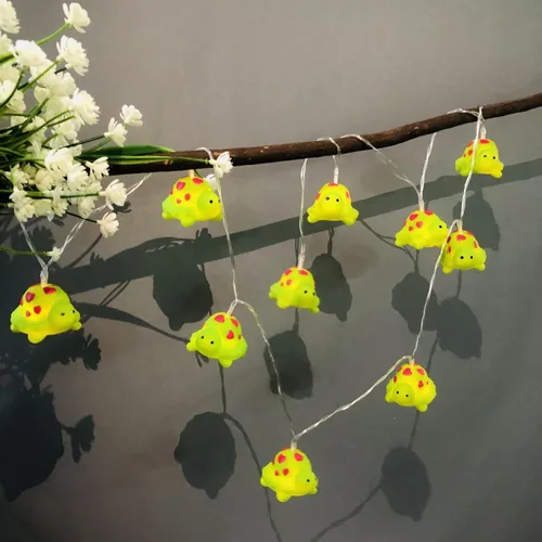 Vista 9 de Guirnalda de luces nocturnas de tortuga de 5.4 ft, funciona con pilas, 10 luces LED para niños, dormitorio, hogar, fiesta, cumpleaños, decoración