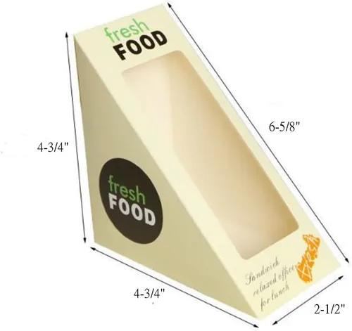 Vista 7 de Hewnda Caja de sándwich de 100 piezas, caja de comida para llevar ecológica con ventana para panadería, restaurante y servicio de comida para llevar