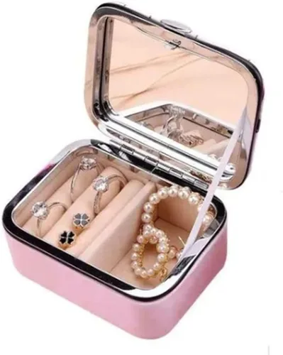 plplaaoo Small Jewelry Box Compartment Design Convenient Practical Portable Simple Style Travel Jewelry Case for Earrings Rings, Travel Jewelry Box