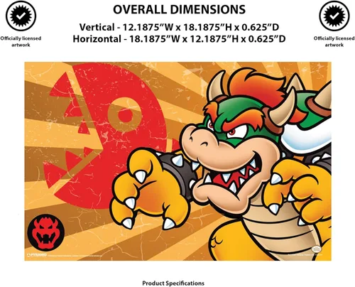 Vista 2 de Pyramid America Póster de Bowser – Super Mario – Póster de rayas Bowser de 11 x 17 pulgadas, arte de pared, ideal para decoración del hogar