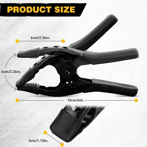 Vista 5 de Abrazaderas de resorte de metal resistentes de 4 piezas de 6 pulgadas: abrazaderas de metal de resorte para carpintería, apertura de mandíbula