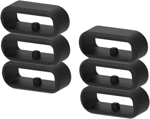 Vista 8 de Paquete de 6 anillos de sujeción compatibles con Fitbit Versa 4/3/2/Sense/Sense 2/Versa Lite/SE Band Keeper, correa de repuesto de silicona