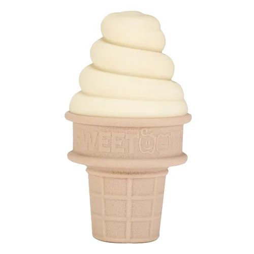 Vista 4 de SweeTooth Mordedor de bebé en forma de cono de helado - Naranja adorable