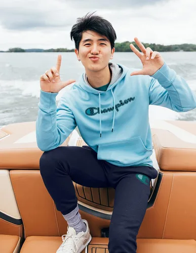 Vista 7 de Sudadera Champion Powerblend para hombre, de felpa, con capucha y con texto de logotipo, Powerblend Sudadera con capucha de forro polar, logotipo