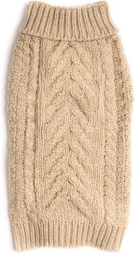 Vista 7 de Suéter superabrigado para perro, con cuello alto, de fabdog, Camel