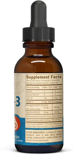 Vista 3 de Deva Nutrition Suplemento herbario DHA EPA líquido vegano, sabor a limón, 2 onzas, 40005