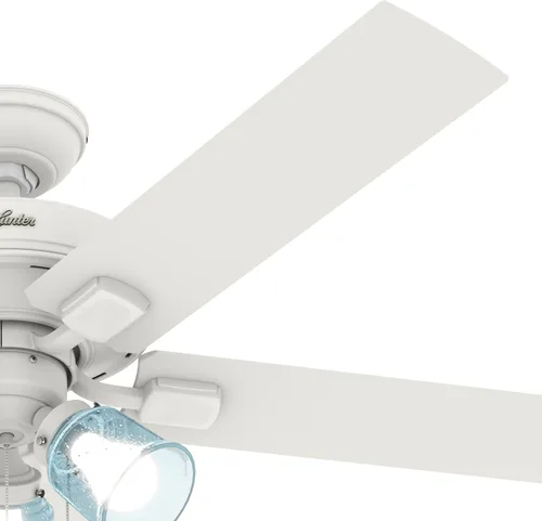 Vista 14 de Hunter Fan Company 50854 - Ventilador de techo blanco mate Whittier de 52 pulgadas con kit de luz LED y cadena de tracción