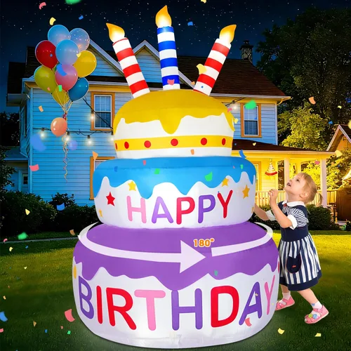 Vista 10 de B&D Oso inflable para el día de San Valentín de 4 pies con corazón de amor, decoraciones de patio inflables con luces LED RGB integradas, decoración