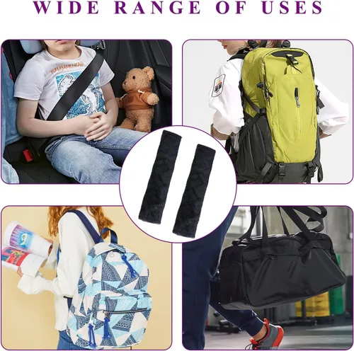 Vista 6 de Dickno - Juego de 2 almohadillas para cinturón de seguridad de auto, suaves y cómodas, fundas para correa de hombro para cinturón de seguridad