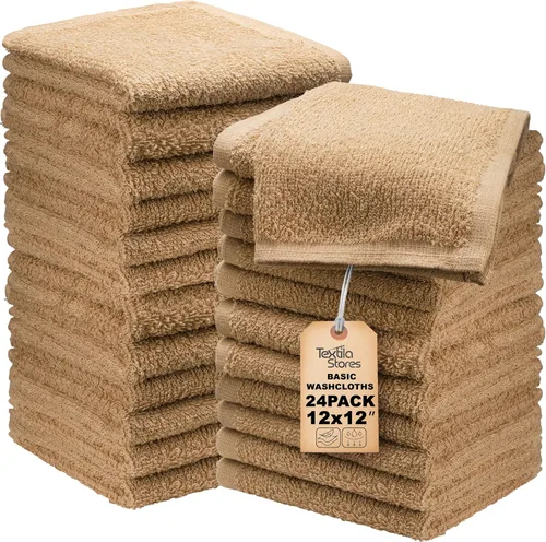 Vista 10 de Toallas de baño básicas medianas de 24 x 48 pulgadas, paquete de 6, color beige, suaves y absorbentes, toallas de algodón multiusos para baño, spa