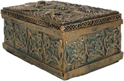 Vista 2 de Ebros Gift Nórdico vikingo Ragnarok Jefe de guerra, Dios Odín, el Padre Todo, con cuervos, flechas y símbolos de Valknut