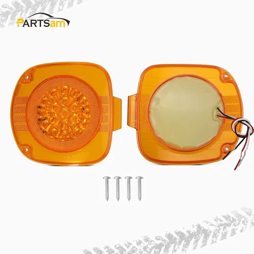 Vista 4 de Partsam Repuesto para Freightliner Century LED intermitente 1996-2010, 19 luces LED ámbar intermitentes delanteras PTC, lámparas de esquina