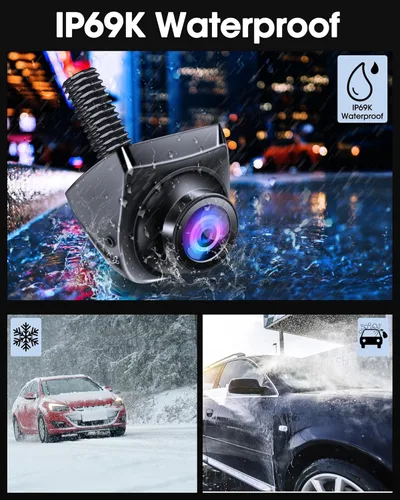 Vista 5 de 【Rotación de 360°】 Cámara de respaldo AHD 1080P para coche Super visión nocturna 170° gran angular cámara inversa IP69 impermeable cámara