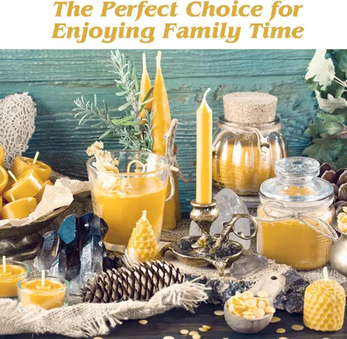 Vista 3 de Pellets de cera de abejas de 10 libras, pastillas de cera de abeja con triple filtrado para hacer velas, ideal para proyectos de bricolaje