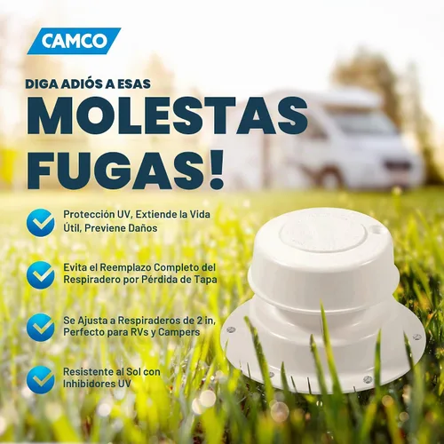 Vista 3 de Camco 40034 Tapa de ventilación de plomería de repuesto (blanco polar) (paquete de 6)