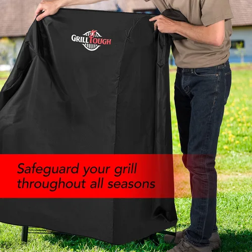 Vista 6 de GrillTough Funda para Ahumador de Servicio Pesado, 30 Pulgadas – Impermeable, Resistente a la Intemperie, Resistente a los Rayos UV y a