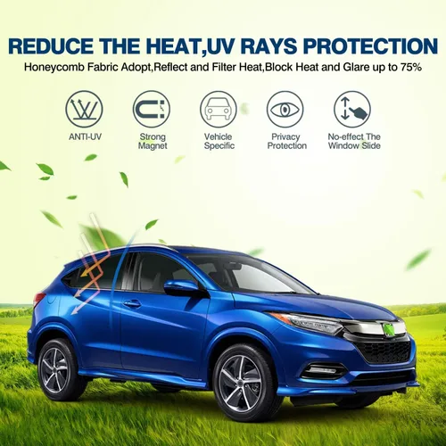 Vista 2 de Mixsuper Persianas de ventana para Honda HR-V 2016-2022 HRV Accesorios Cubiertas de ventana lateral trasera plegable de malla para parasol