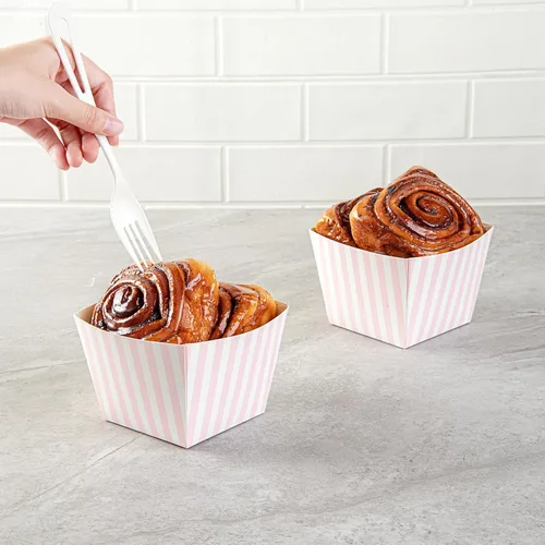 Vista 71 de Restaurantware -Bio Tek - Cajas de aperitivos de 4.3 x 3.2 pulgadas, 200 cajas desechables para papas fritas – Forro de polietileno, apto para frío