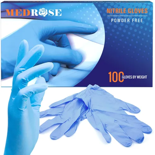 MedRose - Guantes pequeños de nitrilo – 100 guantes desechables sin látex – sin polvo, guantes sin látex, guantes para examen médico