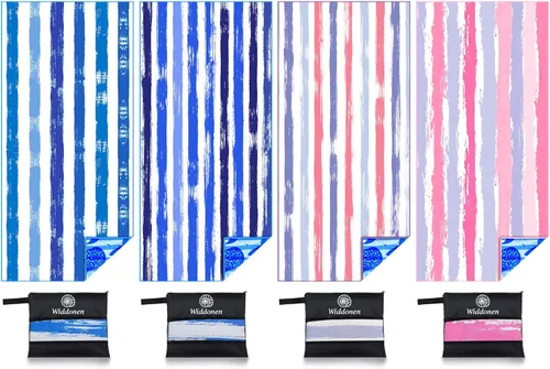 Vista 23 de Toalla de playa ligera de microfibra sin arena, de secado rápido, absorbente, toallas delgadas compactas para natación, piscina, camping, accesorios