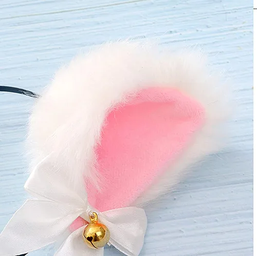 Vista 6 de Faylay - Cosplay chica peluche orejas de gato peludo accesorio para la fiesta o pijamada