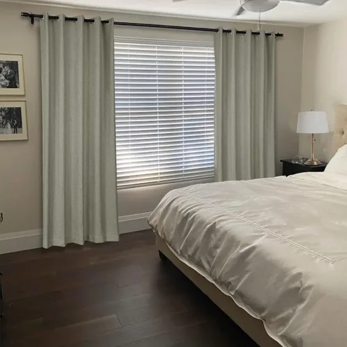 Vista 78 de Frelement Cortinas opacas de lino natural, paneles de cortinas con ojales para sala de estar, cortinas con aislamiento térmico, 52 pulgadas de ancho