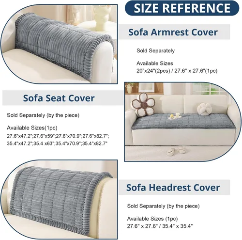 Vista 4 de OstepDecor Fundas para reposabrazos de sofá, fundas para brazos reclinables, aptas para mascotas, gruesas y suaves para reposabrazos de sofá