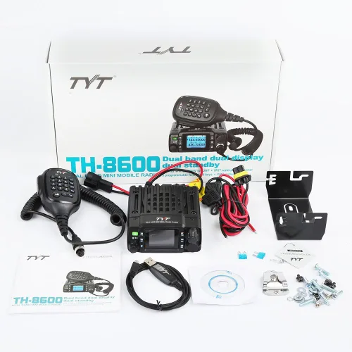 Vista 2 de TYT TH-8600 Dual Band VHF/UHF 144-148MHz/420-450MHz Mini Transceptor Móvil IP67 Impermeable Radio de Coche Móvil con Cable de Programación F