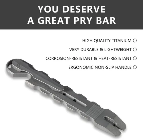 Vista 2 de WeKnife Gesila - Mini barra de palanca plana de bolsillo, multifunción, herramienta EDC de titanio, extractor de uñas, abridor de supervivencia