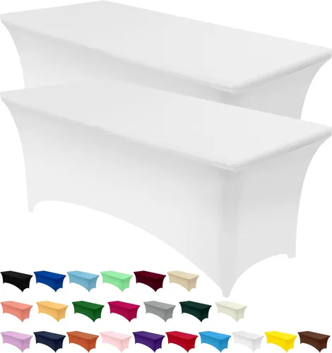Vista 35 de Utopia Kitchen Mantel rectangular de spándex de 4 pies [1 unidad, negro] 200 GSM elástico, ajustado, lavable y resistente a las arrugas, cubierta