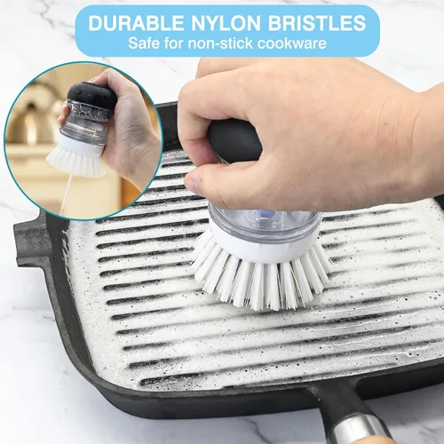 Vista 2 de Paquete de 4 repuestos de cepillo de palma para cepillo de palma dispensador de jabón OXO, cabezal de repuesto de cepillo de palma