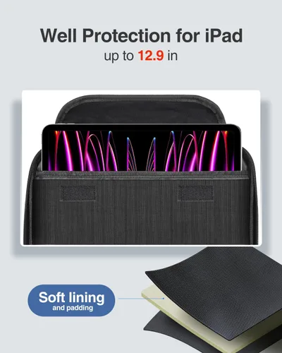 Vista 4 de Luxtude Estuche organizador electrónico de viaje, grande, funda de transporte tecnológico de doble capa, bolsa de electrónica para el hogar