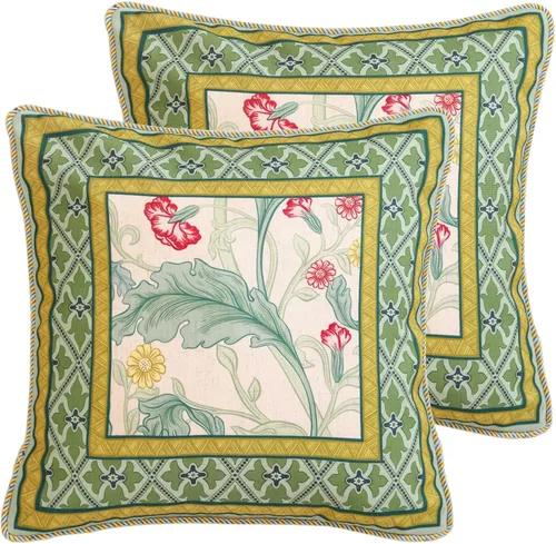Vista 39 de patdrea Fundas de almohada de diseño floral vintage para sofá, fundas de almohada de lino marrón amarillo con patrón de pájaro y rosa, cojín