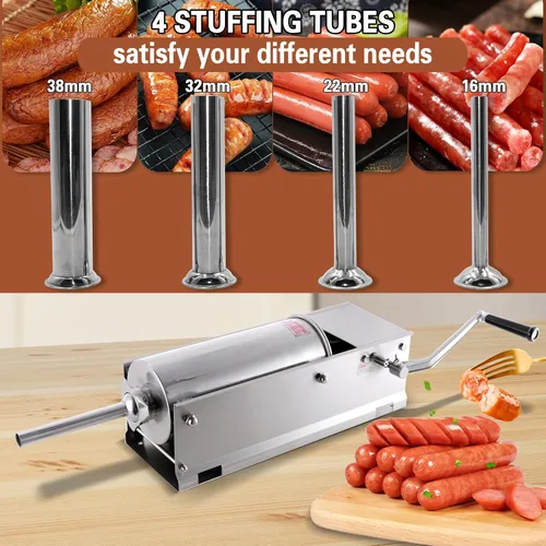 Vista 3 de Hakka - Máquina de salchichas vertical de acero inoxidable de 2 velocidades (7 libras/3 litros (horizontal))