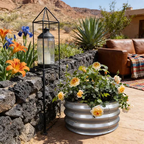 Vista 73 de GARDMAX 2x2x1FT Galvanized Round Raised Garden Bed Kit, Metal Planter Boxes Outdoor with Easy Assembly, Large Garden Bed for Vegetables, Fruits