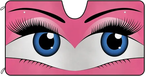 Vista 6 de Parasol para parabrisas de automóvil, con ojos azules hermosos personalizados, divertido, parabrisas frontal, reflector de rayos UV, protector