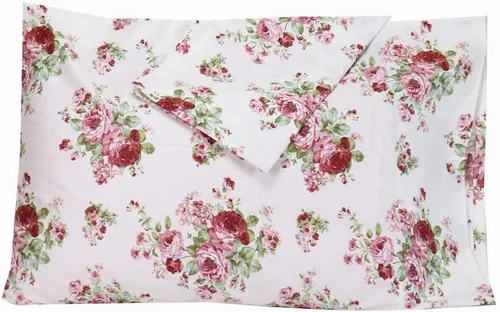 Vista 6 de Paquete de 2 fundas de almohada de algodón con diseño de flores para cabello y piel, 600 hilos, fundas de almohada Queen con cierre de sobre