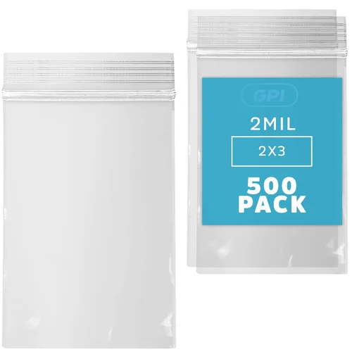 Vista 23 de GPI Bolsas de polietileno con cierre de plástico transparente, caja de 200, 2 mil de grosor, 2 pulgadas x 3 pulgadas, para viajes, almacenamiento
