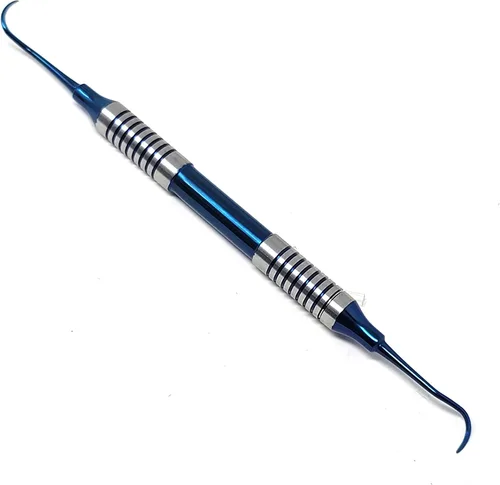Vista 14 de Sondas dentales de doble extremo hechas de acero inoxidable para el cuidado de la higiene bucal, juego de herramientas profesionales, instrumentos
