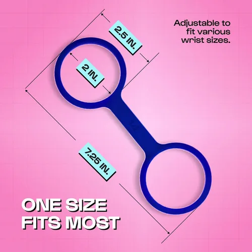 Vista 4 de Unbound Cuffies: silicona flexible, impermeable, esposas suaves, talla única, azul marino