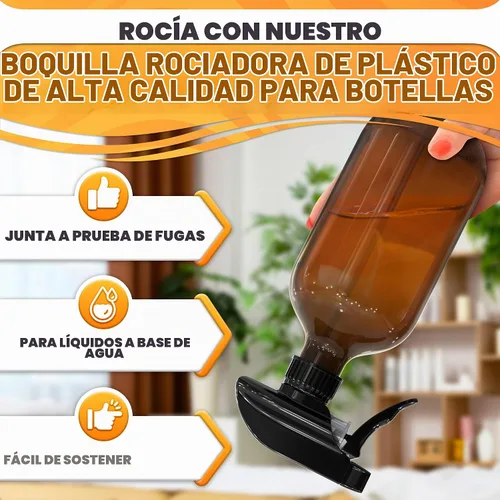 Vista 3 de Paquete de 4 boquillas de pulverización para botellas, tubo de ajuste para 4 Pcs Negro