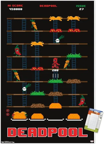 Vista 11 de Trends International Marvel Comics Deadpool - Póster de pared de juego, 22.4 pulgadas de largo x 14.7 pulgadas, versión enmarcada de madera